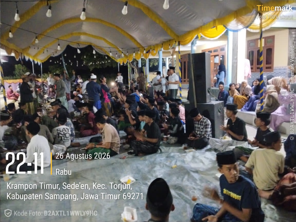 Bersholawat, Ratusan Jemaah Padati Kediaman Muhammad Sarib di Desa Krampon Sampang
