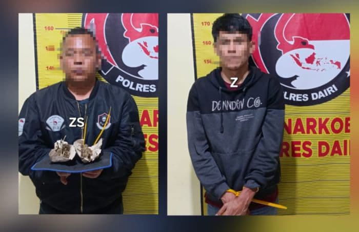 Dua Pria Diduga Bandar dan Kurir Ganja di Sidikalang Diamankan  Polisi