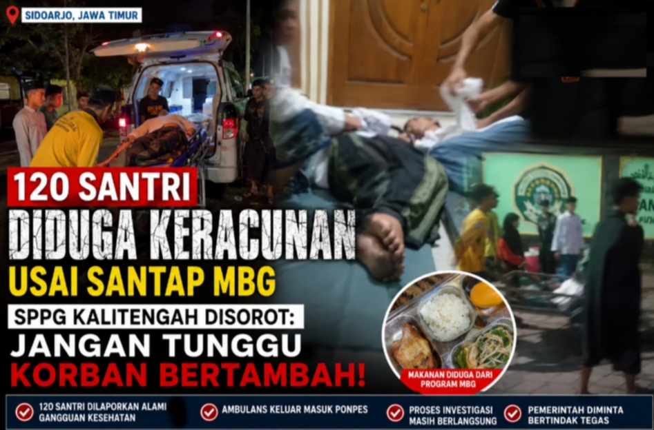 120 Santri Diduga Keracunan Usai Santap MBG, SPPG Kalitengah Disorot: Jangan Tunggu Korban Bertambah!