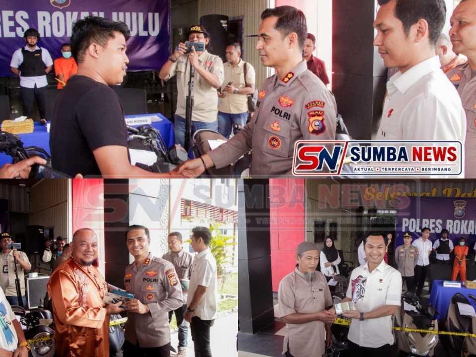 Polres Rokan Hulu Ungkap Enam Kasus Curanmor, Satu Tersangka Ditangkap dan Enam Kendaraan Dikembalikan kepada Korban